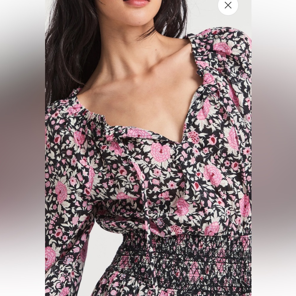 Netra Mini Dress | LoveShackFancy | RASPBERRY SPICE LATTE / P - Picture 3 of 7